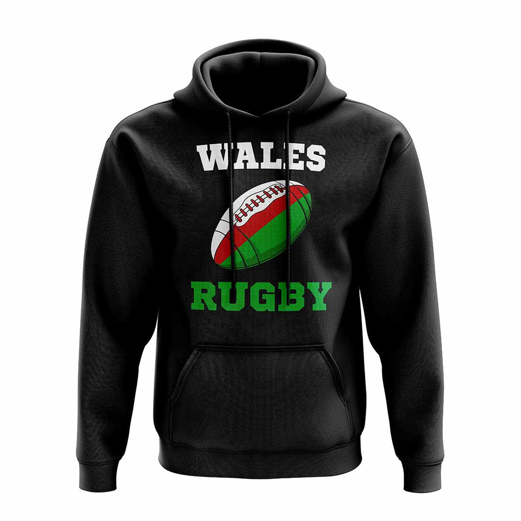 Wales Rugby Ball Hoody (Black) Product - Hoodies UKSoccershop   