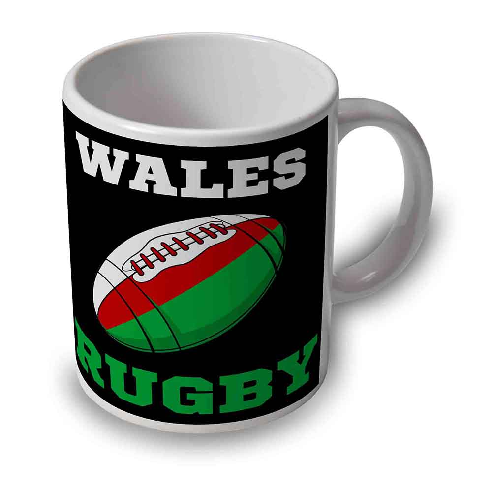 Wales Rugby Ball Mug (Black) Product - Mugs UKSoccershop   