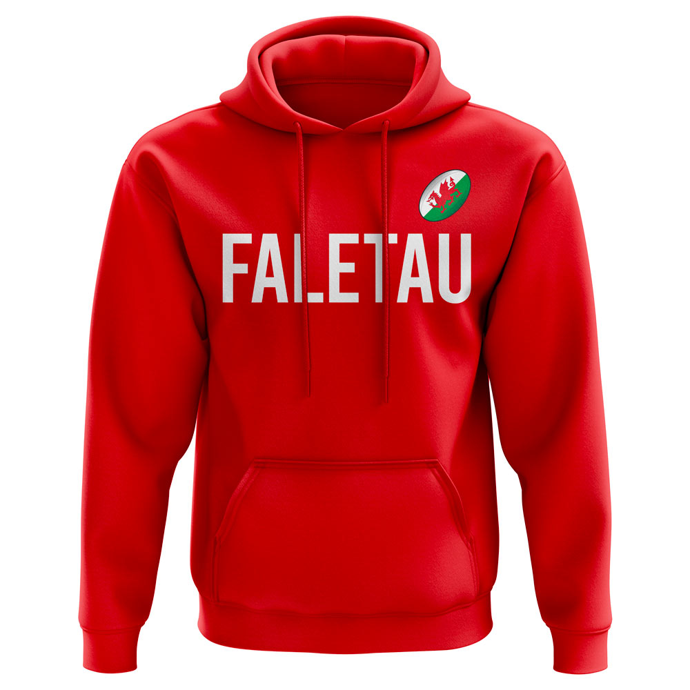 Taulupe Faletau Wales Rugby Hoody (Red)  UKSoccershop   