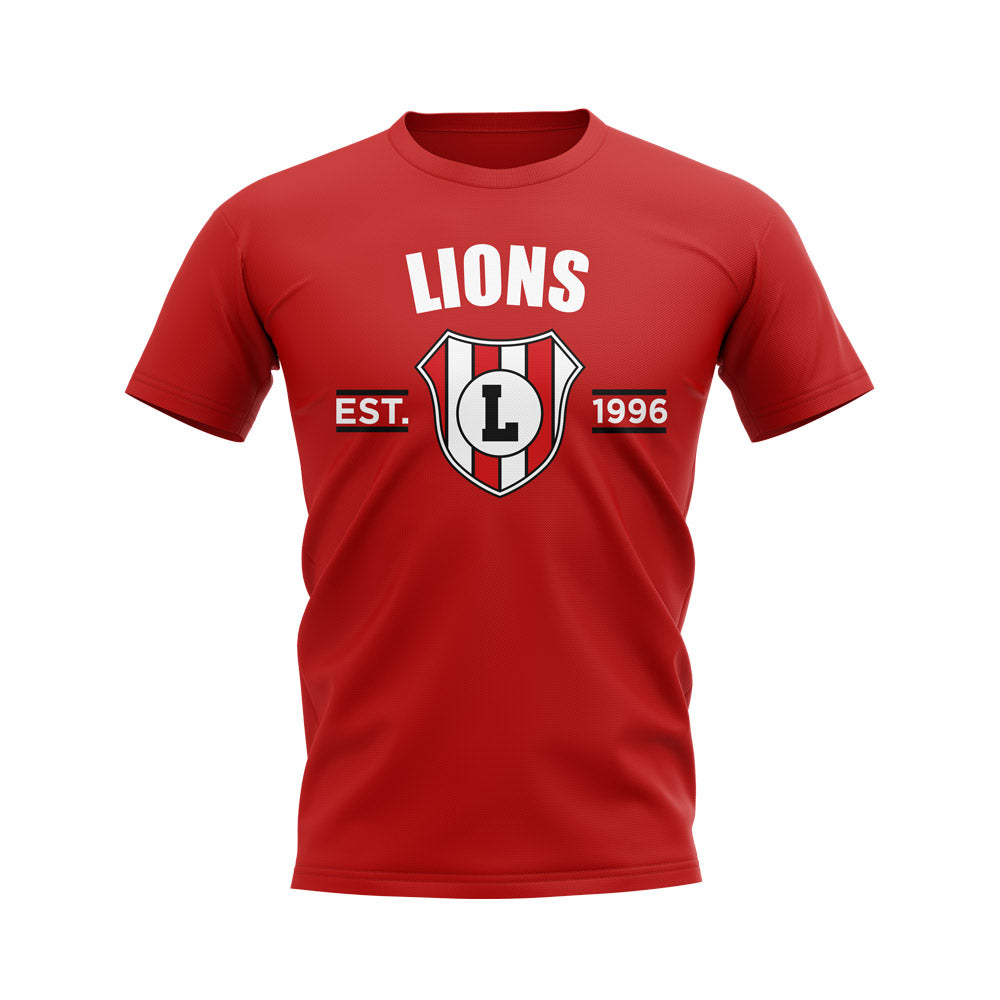 British and Irish Lions Established Rugby T-Shirt (Red)  UKSoccershop   