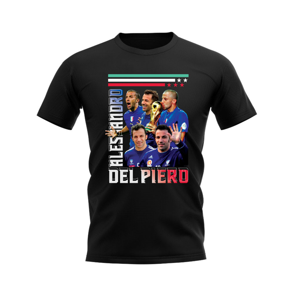 Alessandro Del Piero Italy Bootleg T-Shirt (Black)  UKSoccershop   