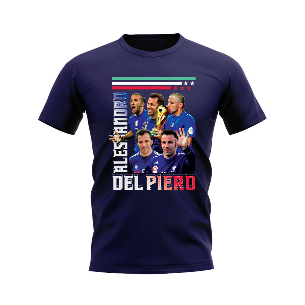 Alessandro Del Piero Italy Bootleg T-Shirt (Navy)  UKSoccershop   