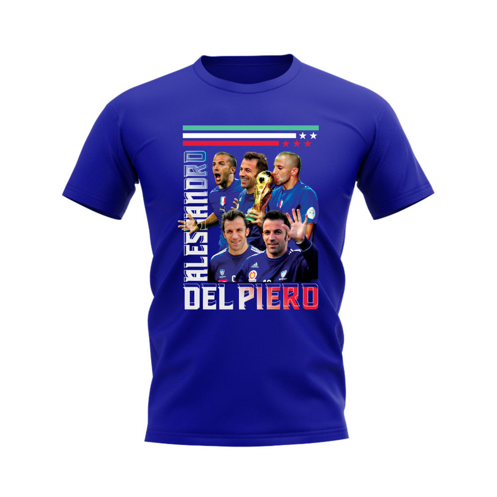 Alessandro Del Piero Italy Bootleg T-Shirt (Blue)  UKSoccershop   