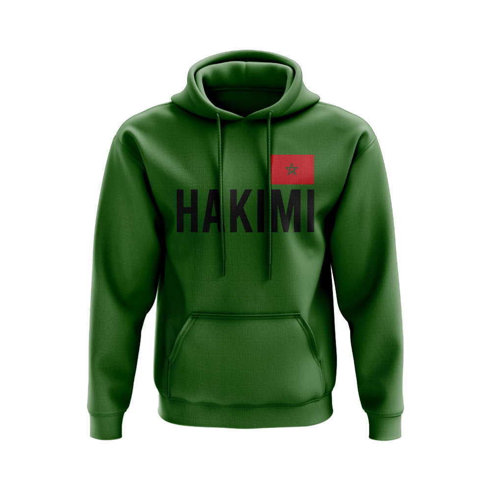 Achraf Hakimi Morocco Name Hoody (Green)  UKSoccershop   