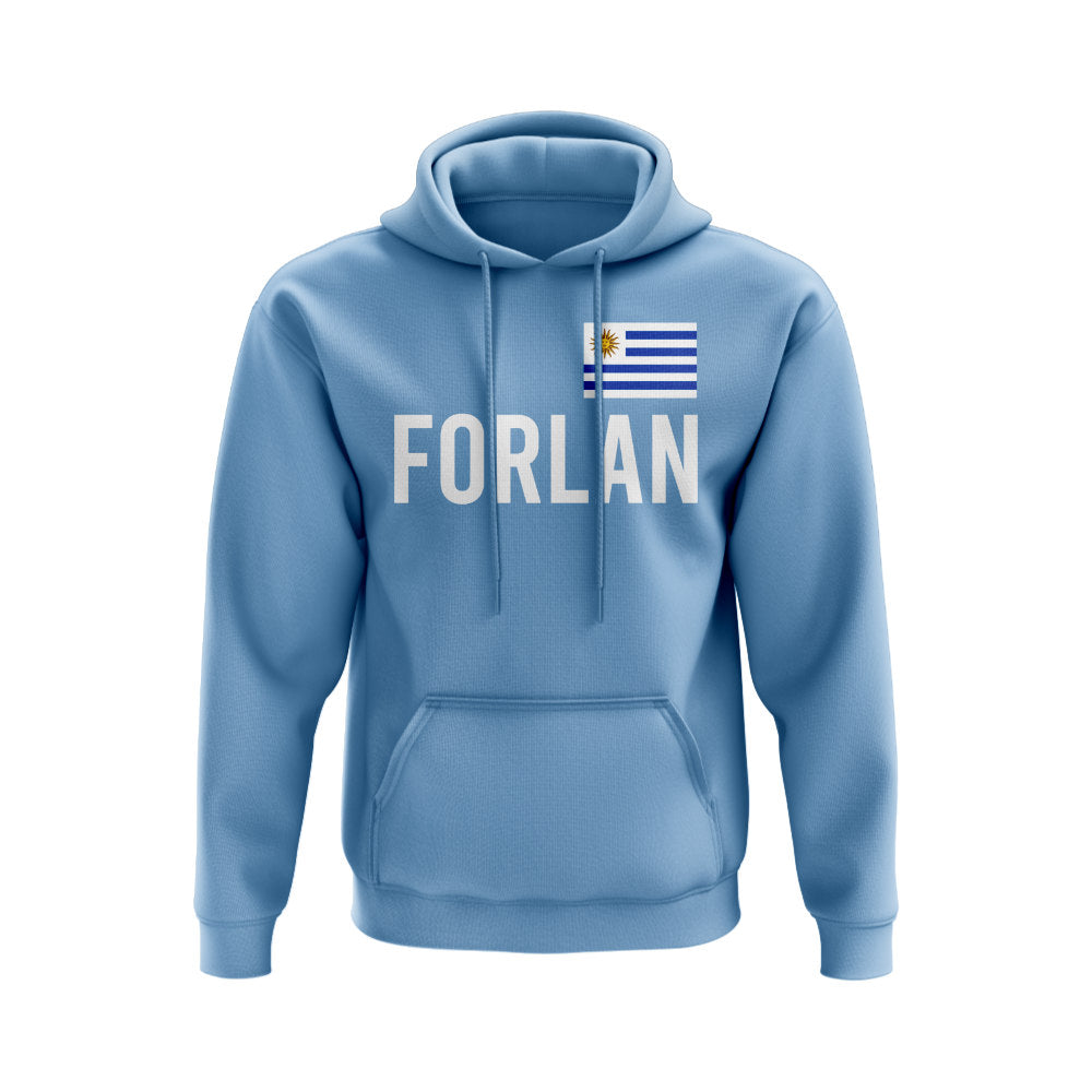 Diego Forlan Uruguay Name Hoody (Blue)  UKSoccershop   