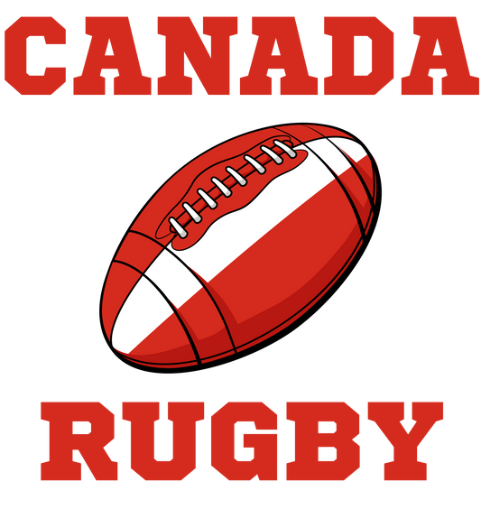 Canada Rugby Ball T-Shirt  (White)  - Ladies