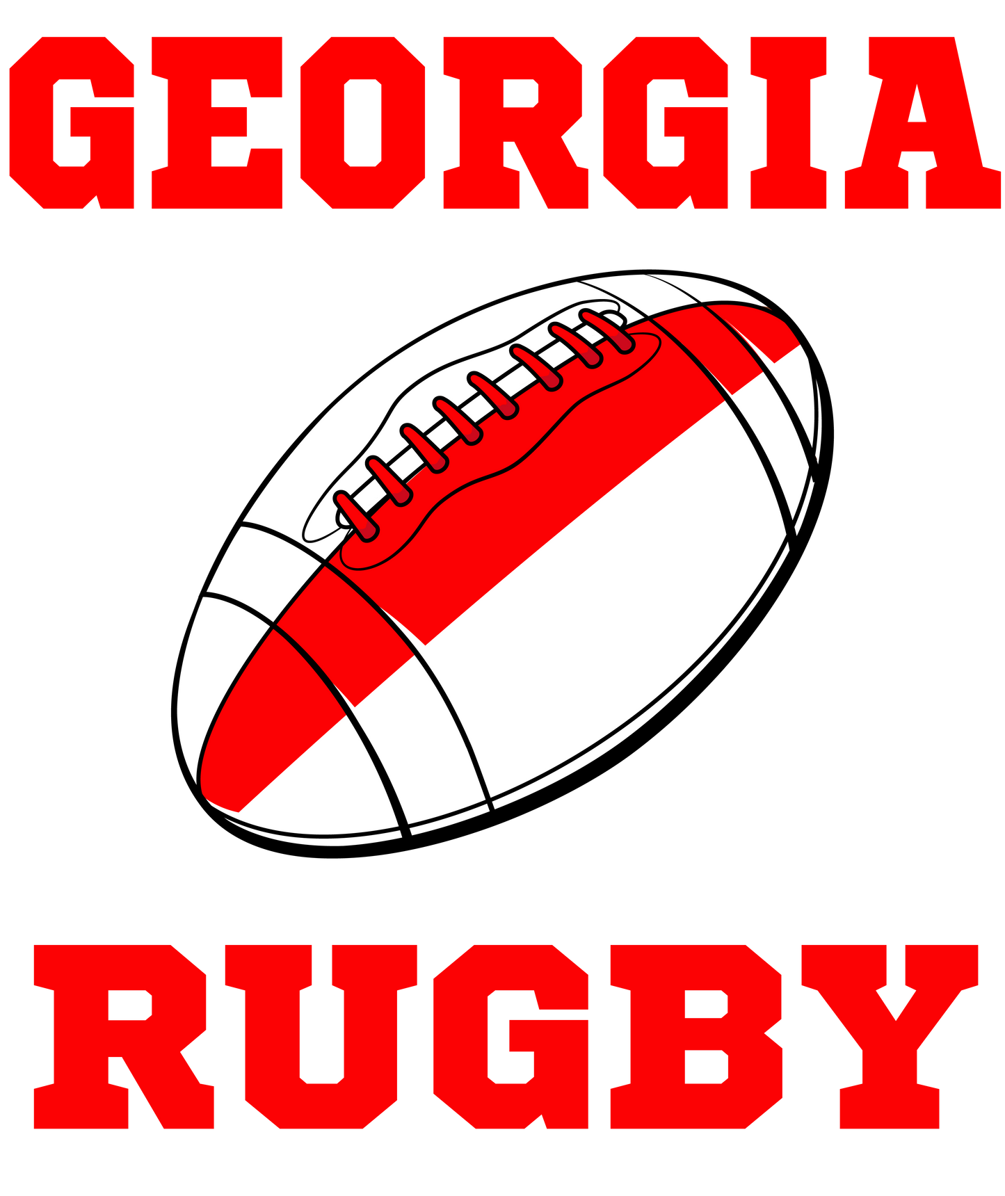 Georgia Rugby Ball Hoody (White)