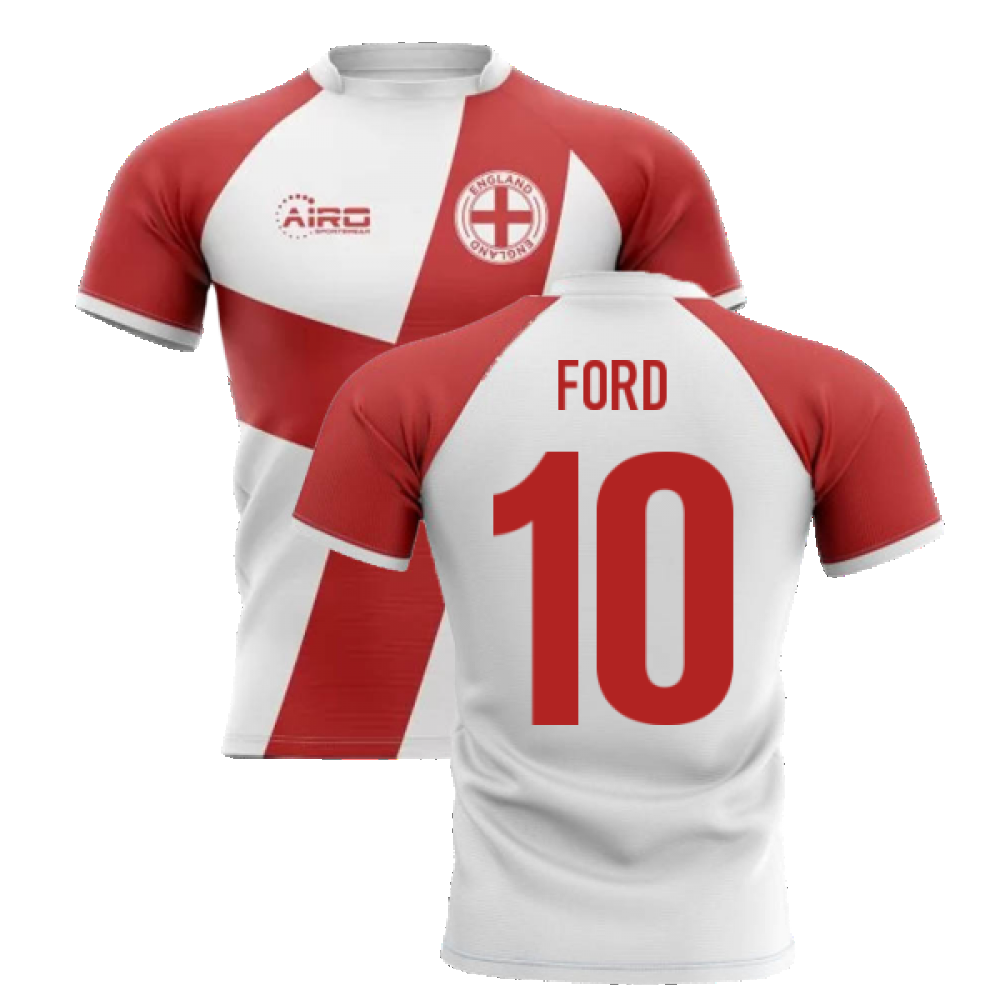 2023-2024 England Flag Concept Rugby Shirt (Ford 10) Product - Hero Shirts Airo Sportswear   