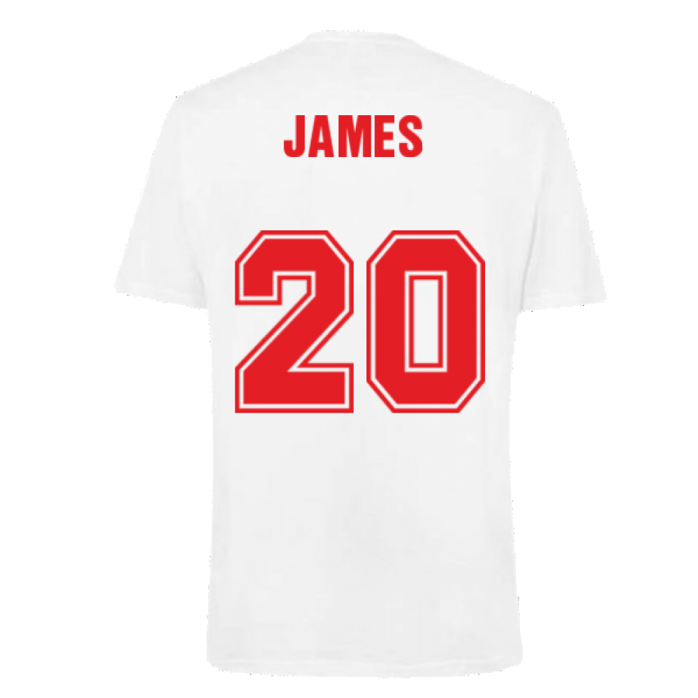 Wales 2021 Polyester T-Shirt (White) (JAMES 20)