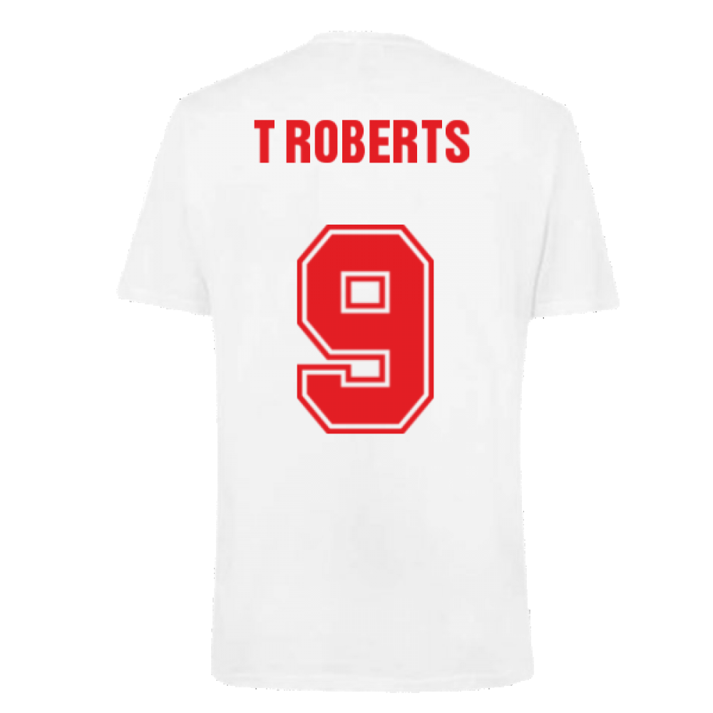 Wales 2021 Polyester T-Shirt (White) (T ROBERTS 9) Product - T-Shirt UEFA   