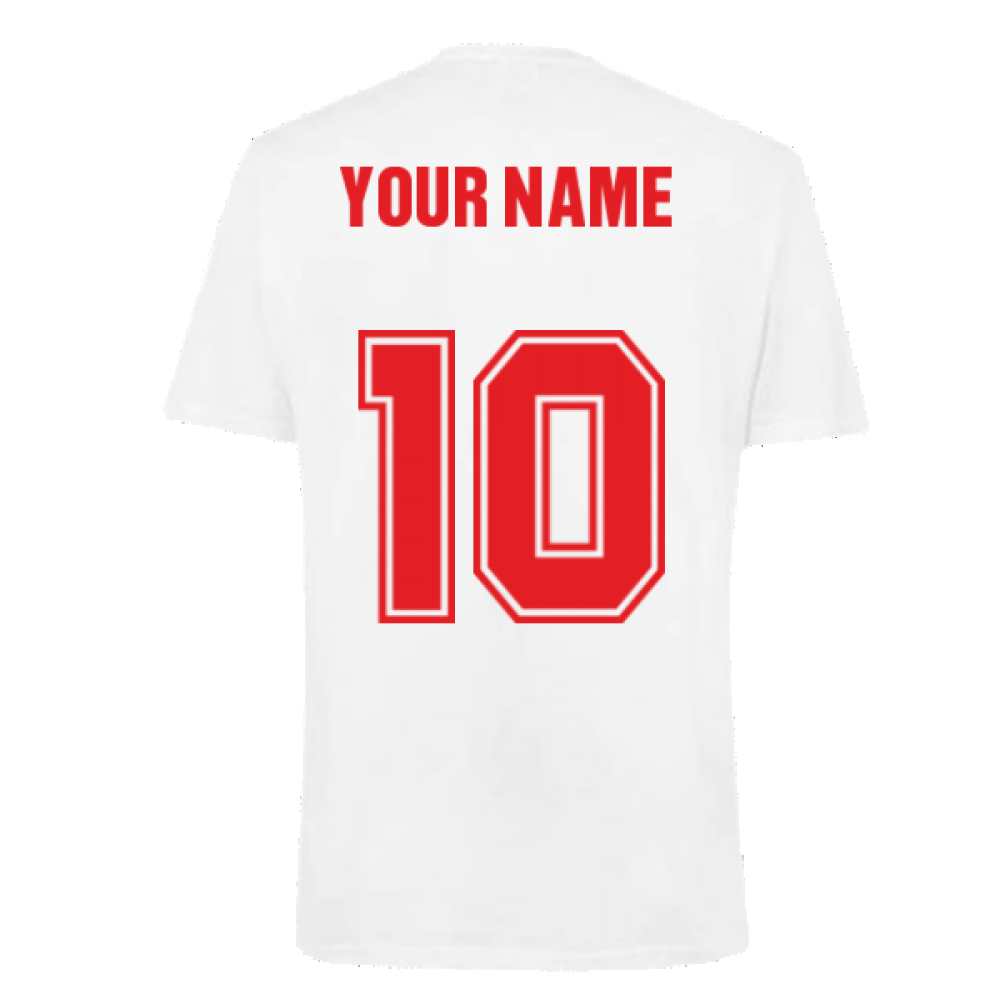 Wales 2021 Polyester T-Shirt (White) (Your Name) Product - T-Shirt UEFA   