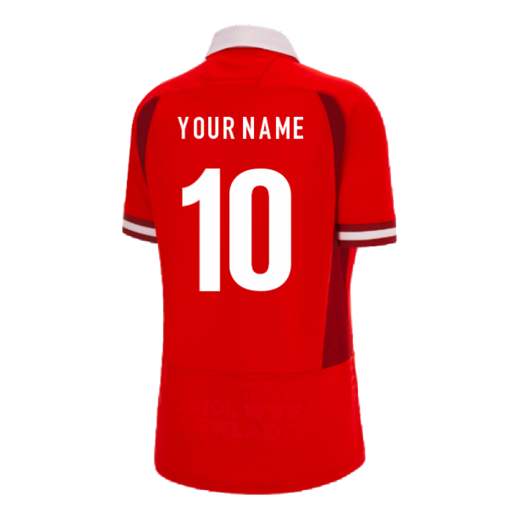 Wales RWC 2023 WRU Home Rugby Shirt (Ladies) (Your Name) Product - Hero Shirts Macron   