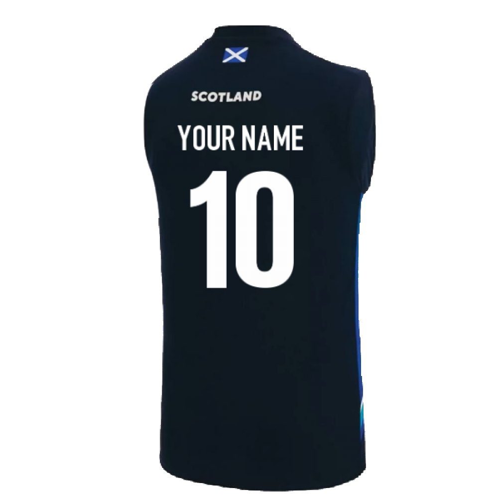 2022-2023 Scotland Sleeveless Gym Shirt (Navy) (Your Name) Product - Hero Shirts Macron   