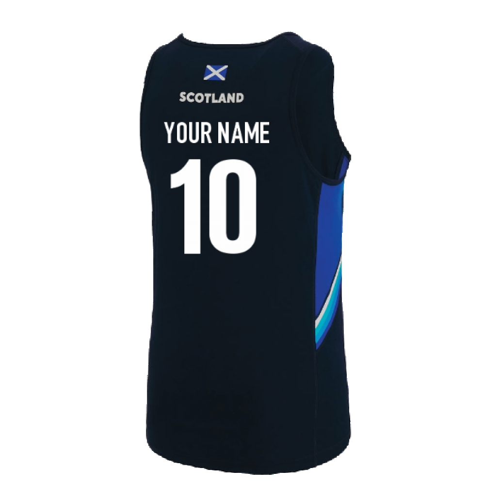 2022-2023 Scotland Gym Training Singlet (Navy) (Your Name) Product - Hero Shirts Macron   
