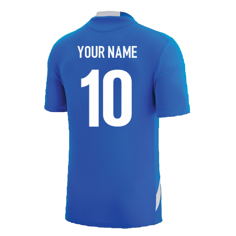 2022-2023 Italy Rugby Training Shirt (Blue) (Your Name) Product - Hero Shirts Macron   