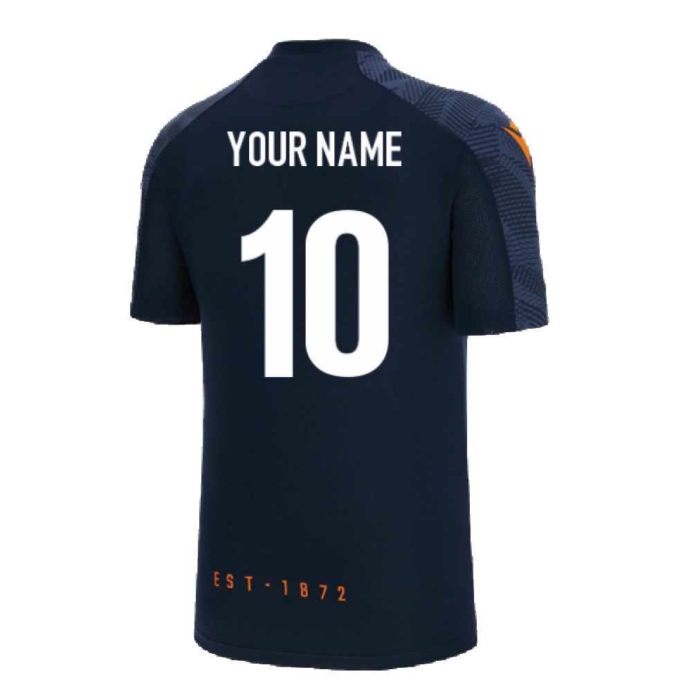 2022-2023 Edinburgh Rugby Staff Poly Dry Gym Shirt (Navy) (Your Name) Product - Hero Shirts Macron   