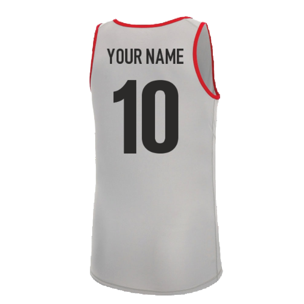 2022-2023 Wales Training Gym Vest (Grey) (Your Name) Product - Hero Shirts Macron   