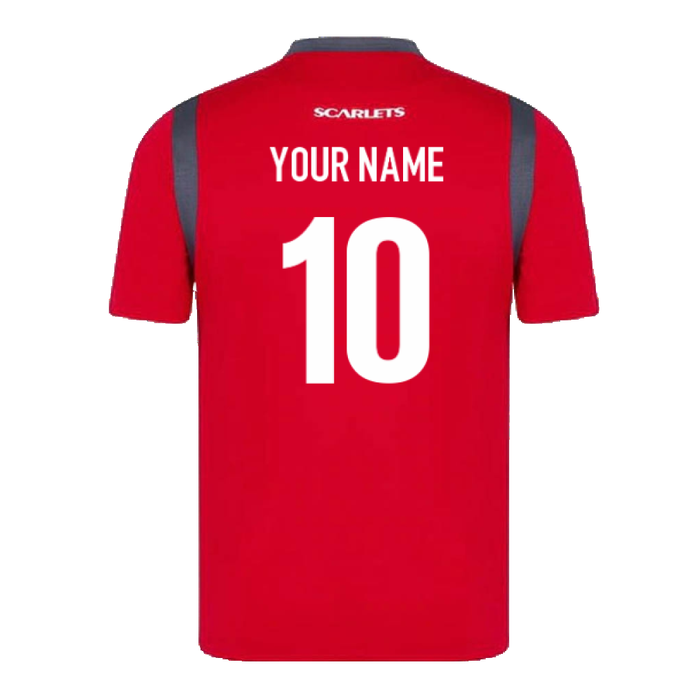 2021-2022 Scarlets Poly Training Shirt (Red) (Your Name) Product - Hero Shirts Macron   