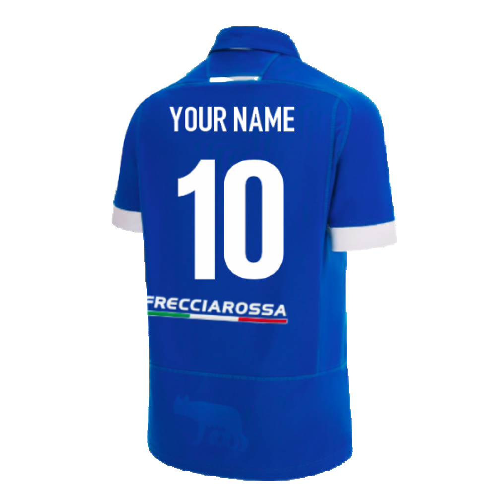 2023-2024 Italy Rugby Home Shirt (Kids) (Your Name) Product - Hero Shirts Macron   