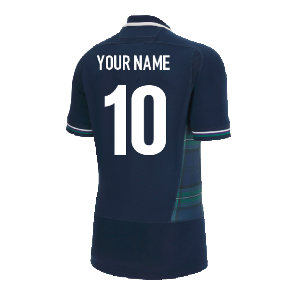 2023-2024 Scotland Home Rugby Authentic Body Fit Shirt (Your Name) Product - Hero Shirts Macron   