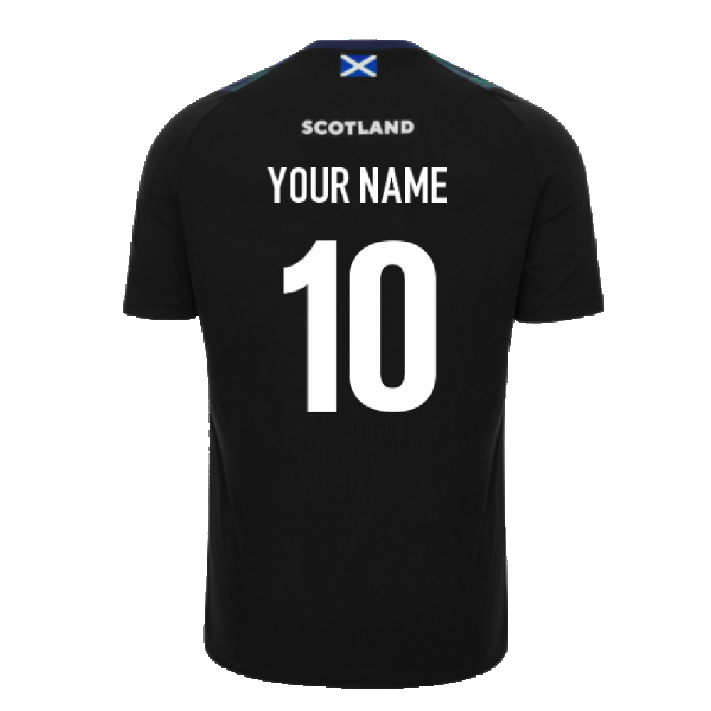 2023-2024 Scotland Rugby Training Shirt (Black) - Kids (Your Name) Product - Hero Shirts Macron   