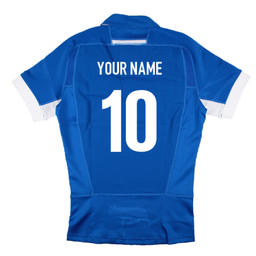 2023-2024 Italy Rugby Home Authentic Body Fit Shirt (Your Name) Product - Hero Shirts Macron   