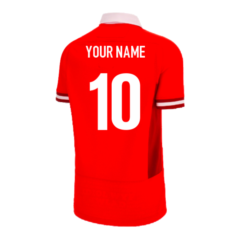 Wales RWC 2023 Home Slim Fit Match Rugby Shirt (Your Name) Product - Hero Shirts Macron   