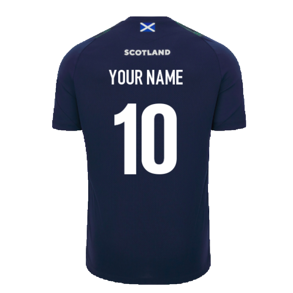 2023-2024 Scotland Rugby Training Gym Tee (Navy) - Kids (Your Name) Product - Hero Shirts Macron   
