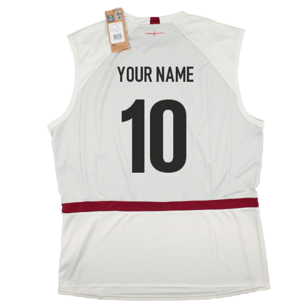 2023-2024 England Rugby Sleeveless Shirt (Foggy Dew) (Your Name) Product - Hero Shirts Umbro   