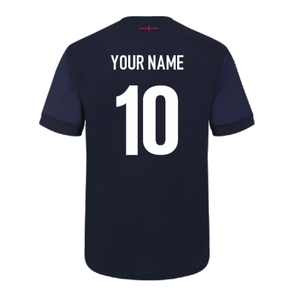 2023-2024 England Rugby Warm Up Jersey - Kids (Navy Blazer) (Your Name) Product - Hero Shirts Umbro   