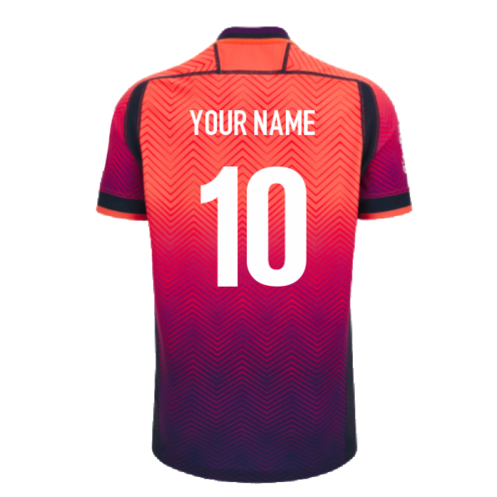 2023-2024 Edinburgh Rugby Training Jersey (Coral) (Your Name) Product - Hero Shirts Macron   