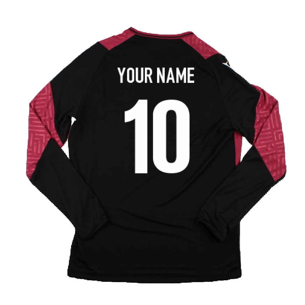 2023-2024 Wales Rugby LS Training Shirt (Black) (Your Name) Product - Hero Shirts Macron   