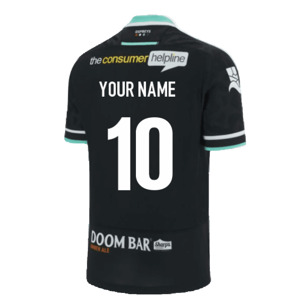 2023-2024 Ospreys Rugby Home Poly Replica Shirt (Your Name) Product - Hero Shirts Macron   