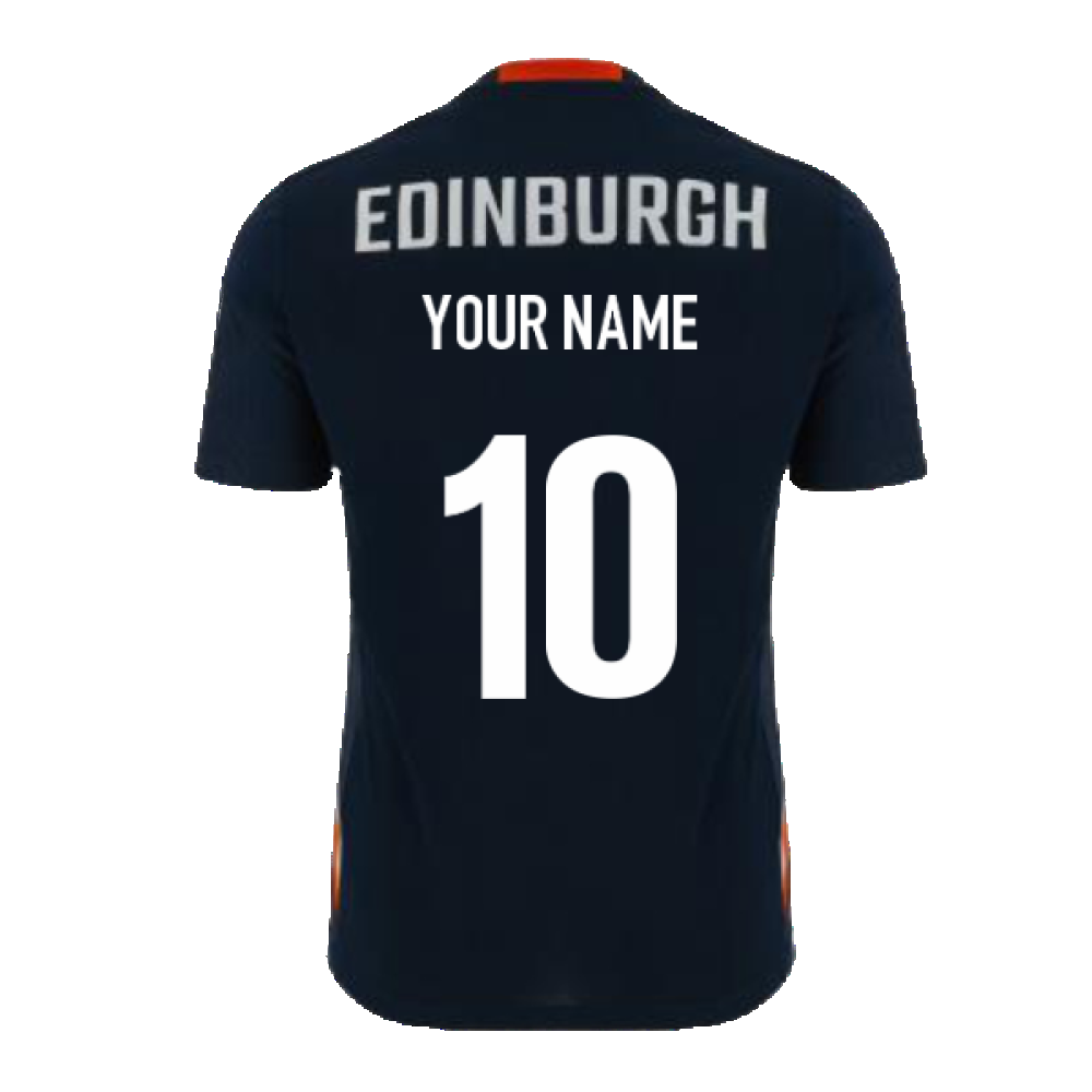 2023-2024 Edinburgh Rugby Training Player Shirt (Navy) (Your Name) Product - Hero Shirts Macron   