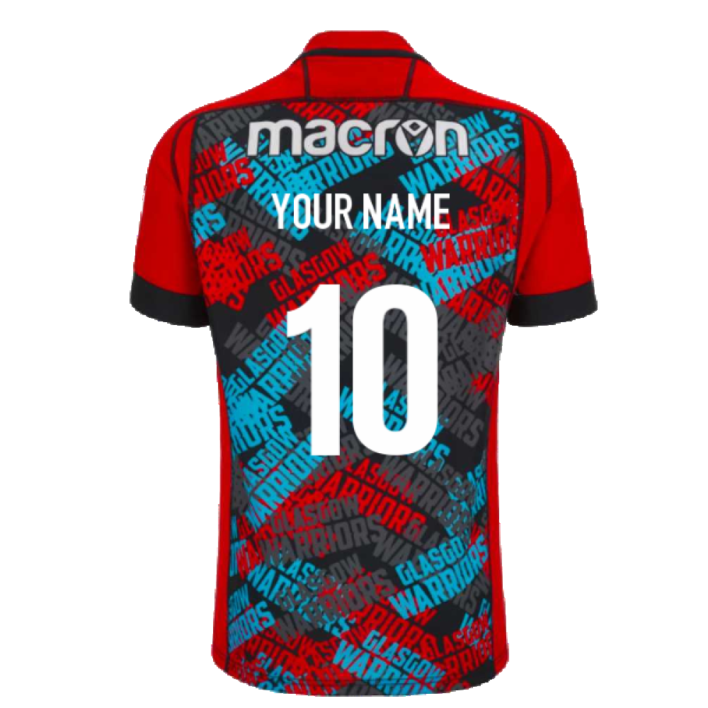 2023-2024 Glasgow Warriors Training Rugby Shirt (Your Name) Product - Hero Shirts Macron   