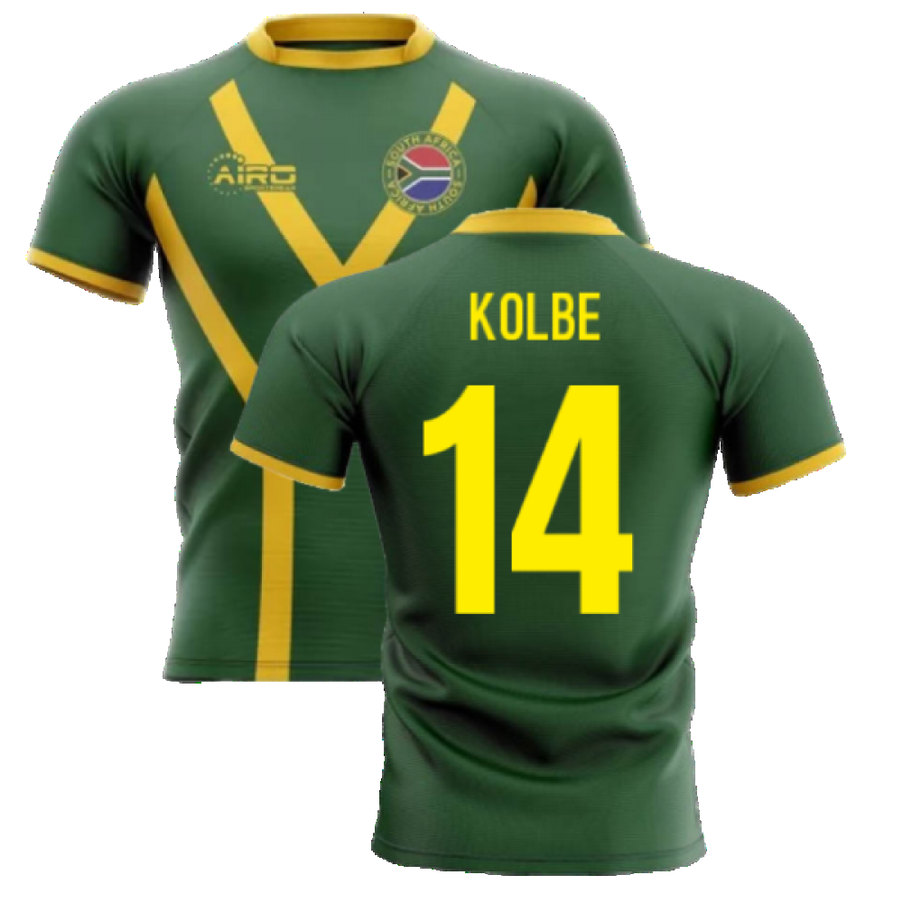 2023-2024 South Africa Springboks Flag Concept Rugby Shirt (Kolbe 14) Product - Hero Shirts Airo Sportswear   