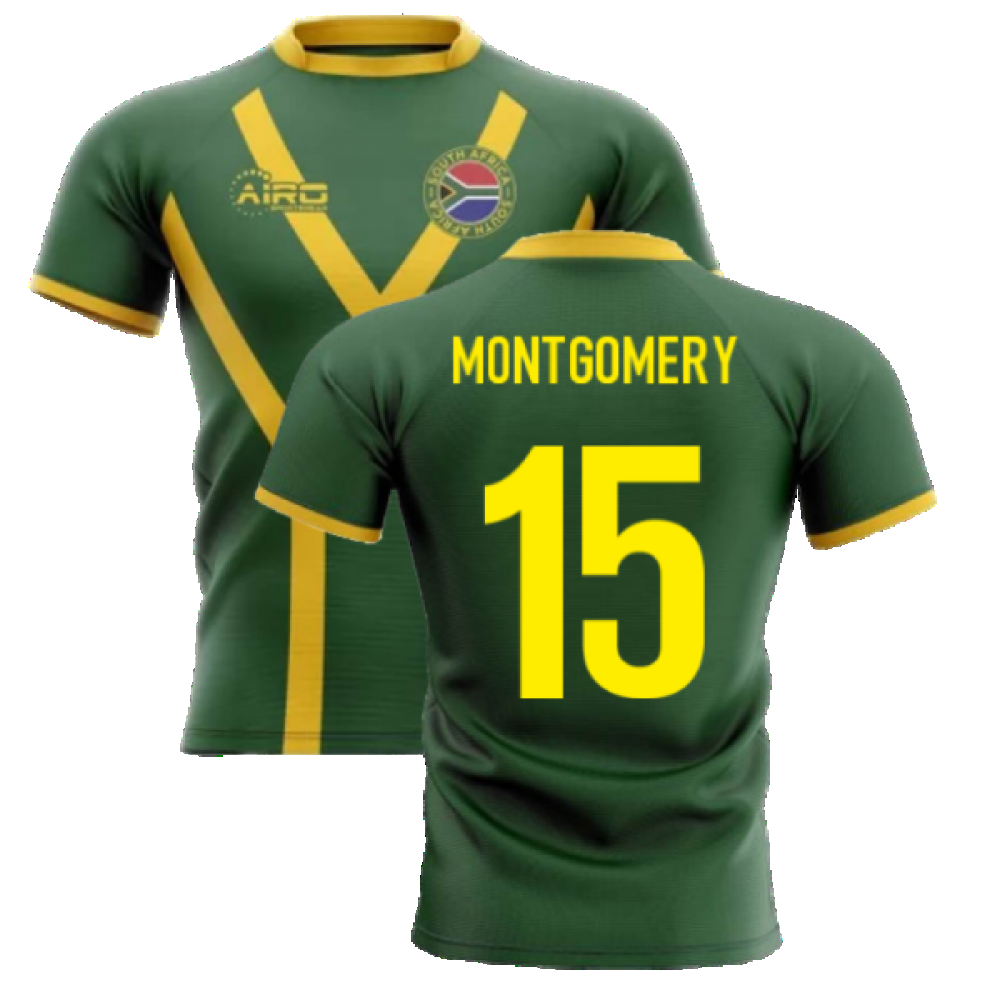 2023-2024 South Africa Springboks Flag Concept Rugby Shirt (Montgomery 15) Product - Hero Shirts Airo Sportswear   