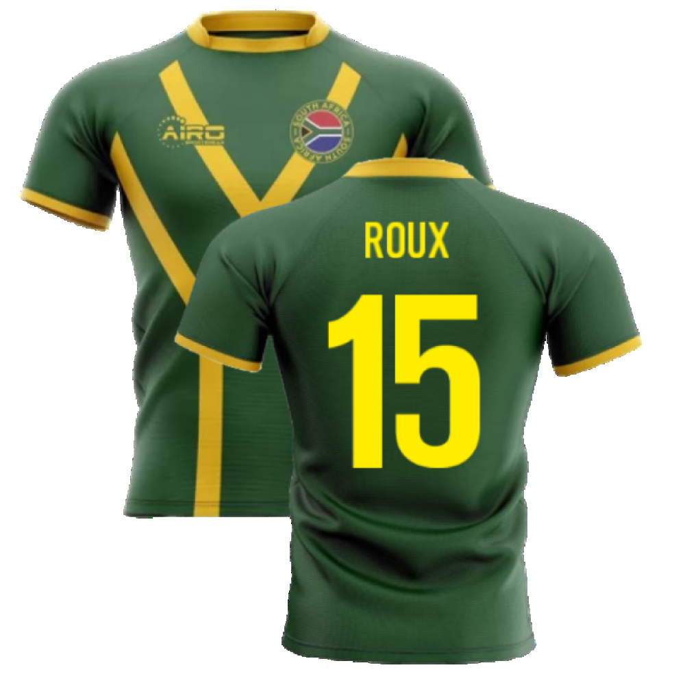 2023-2024 South Africa Springboks Flag Concept Rugby Shirt (Roux 15) Product - Hero Shirts Airo Sportswear   