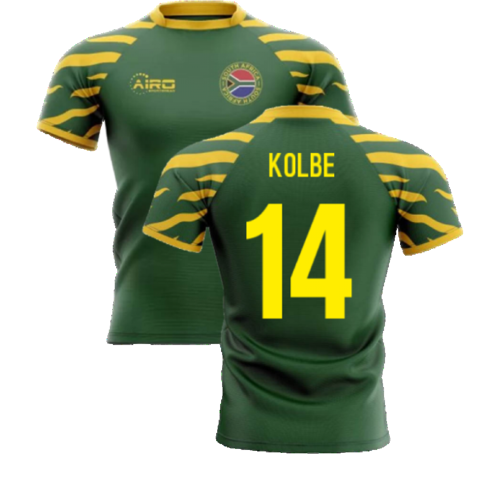 2023-2024 South Africa Springboks Home Concept Rugby Shirt (Kolbe 14) Product - Hero Shirts Airo Sportswear   