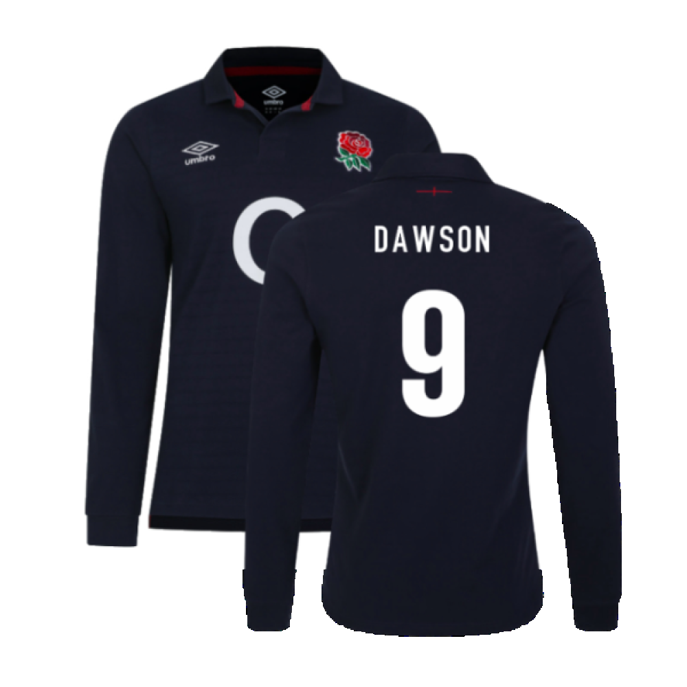 2023-2024 England Rugby Alternate LS Classic Jersey (Kids) (Dawson 9) Product - Hero Shirts Umbro   
