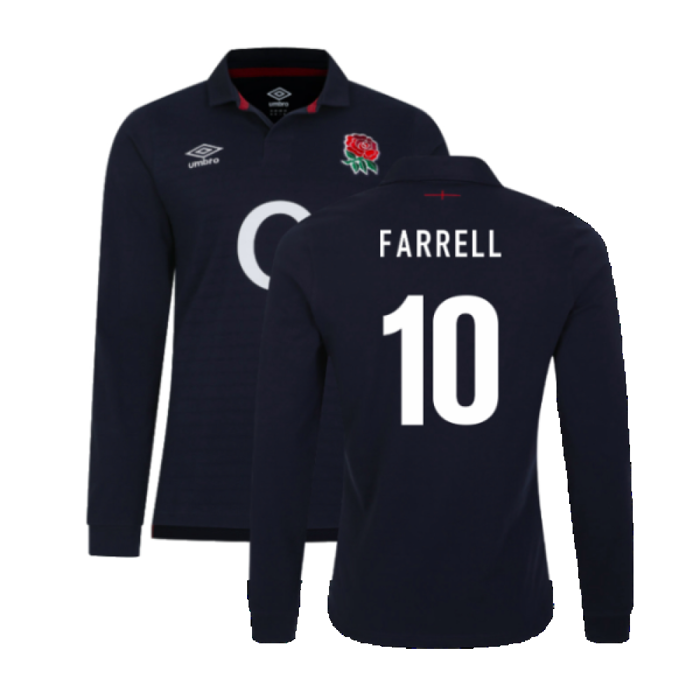2023-2024 England Rugby Alternate LS Classic Jersey (Kids) (Farrell 10) Product - Hero Shirts Umbro   
