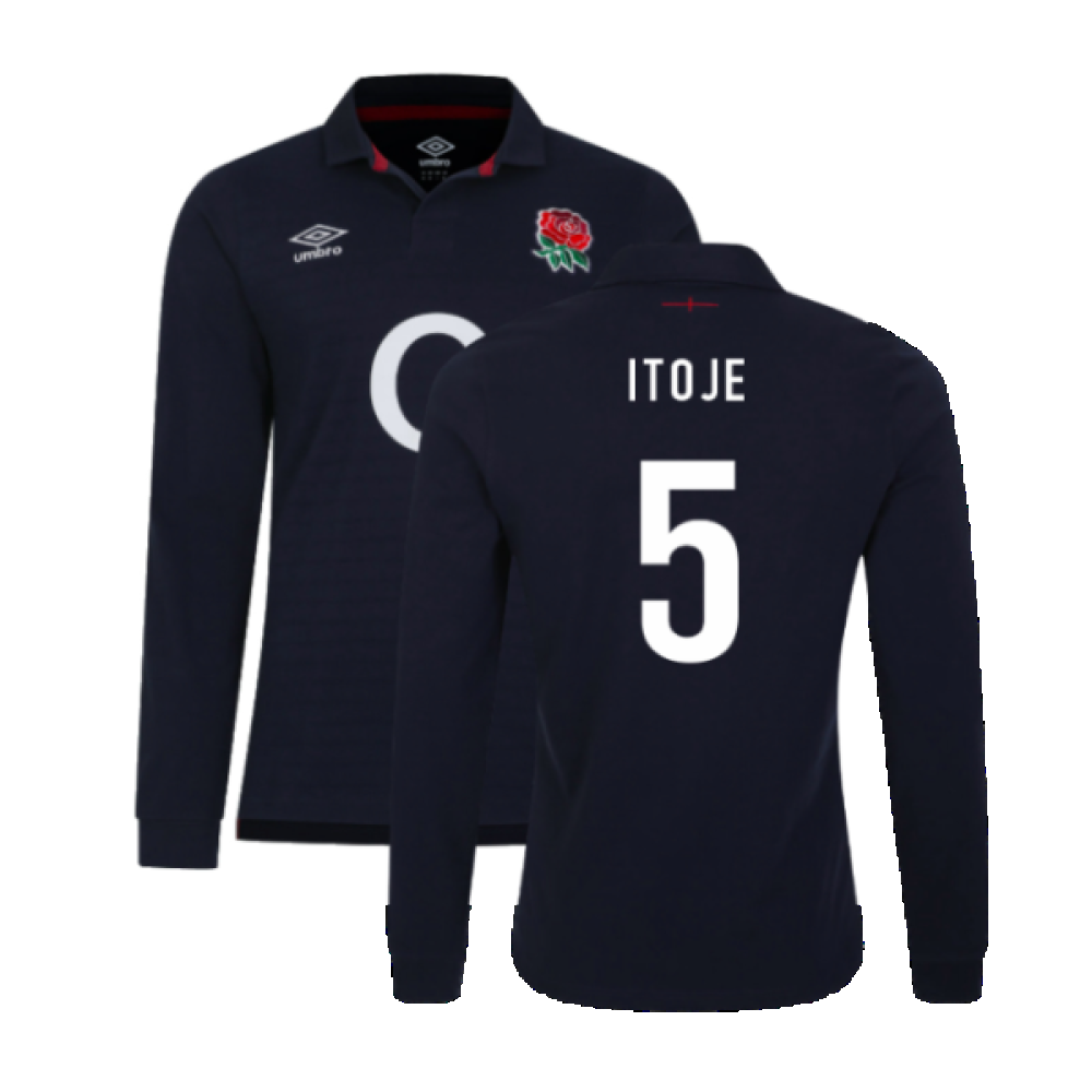2023-2024 England Rugby Alternate LS Classic Jersey (Kids) (Itoje 5) Product - Hero Shirts Umbro   