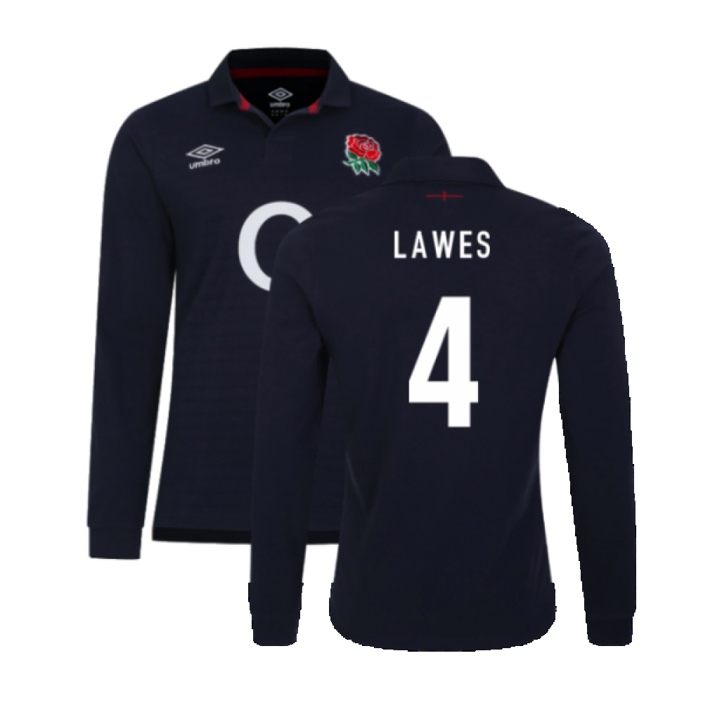 2023-2024 England Rugby Alternate LS Classic Jersey (Kids) (Lawes 4) Product - Hero Shirts Umbro   