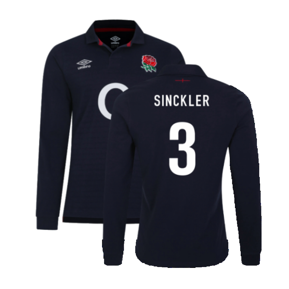 2023-2024 England Rugby Alternate LS Classic Jersey (Kids) (Sinckler 3) Product - Hero Shirts Umbro   