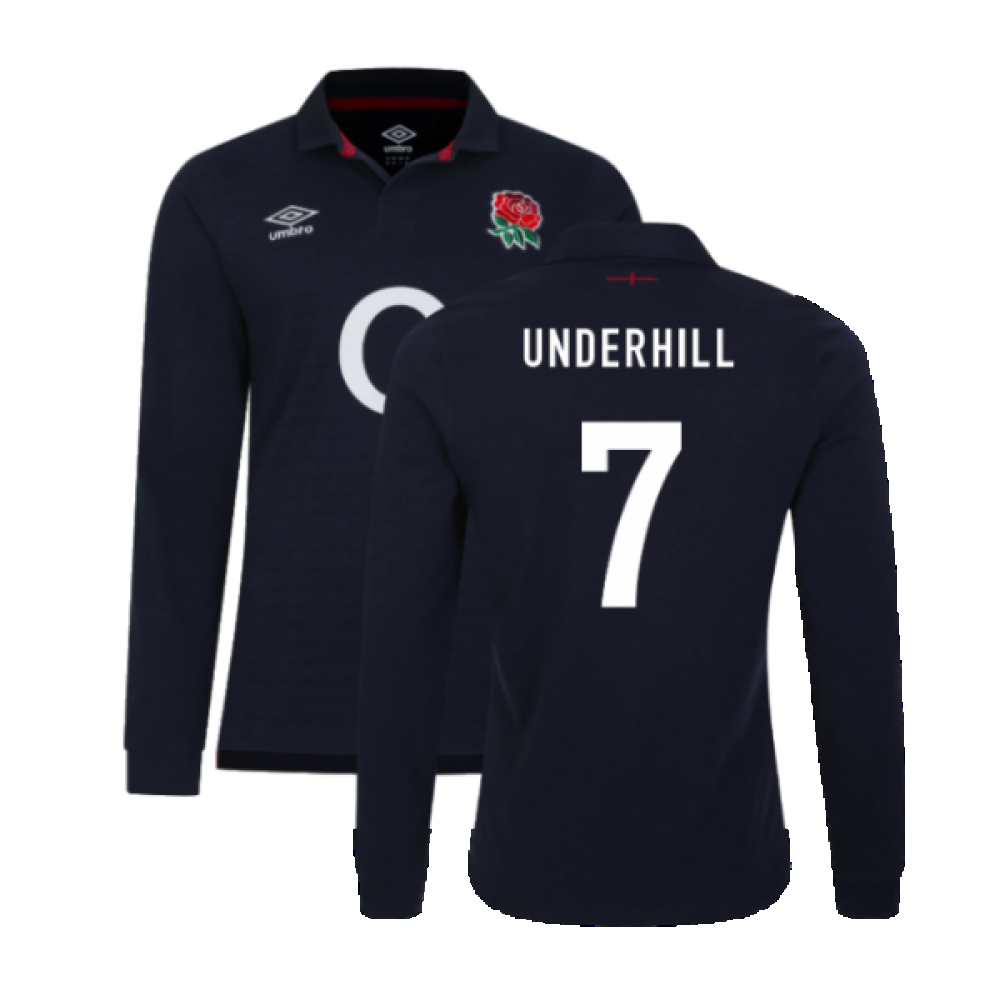 2023-2024 England Rugby Alternate LS Classic Jersey (Kids) (Underhill 7) Product - Hero Shirts Umbro   
