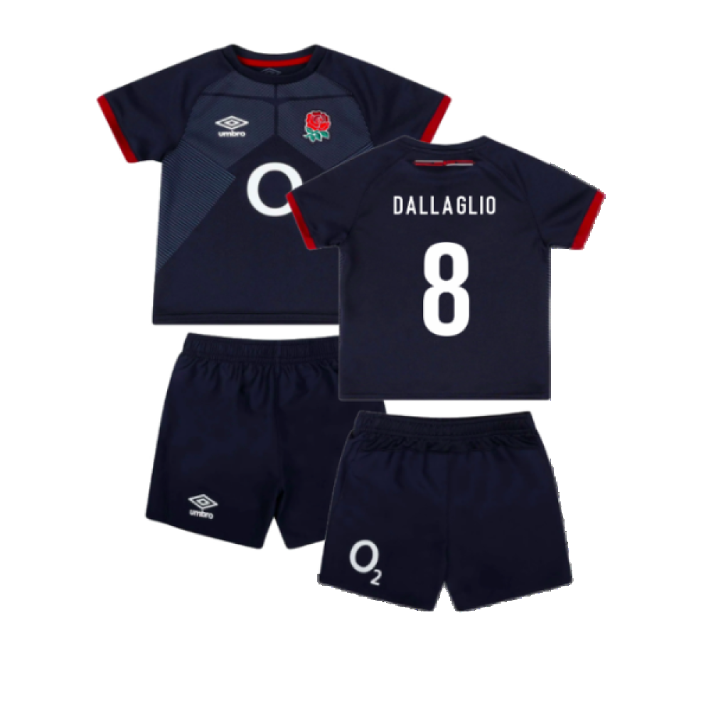 2023-2024 England Rugby Alternate Replica Infant Kit (Dallaglio 8) Product - Hero Shirts Umbro   