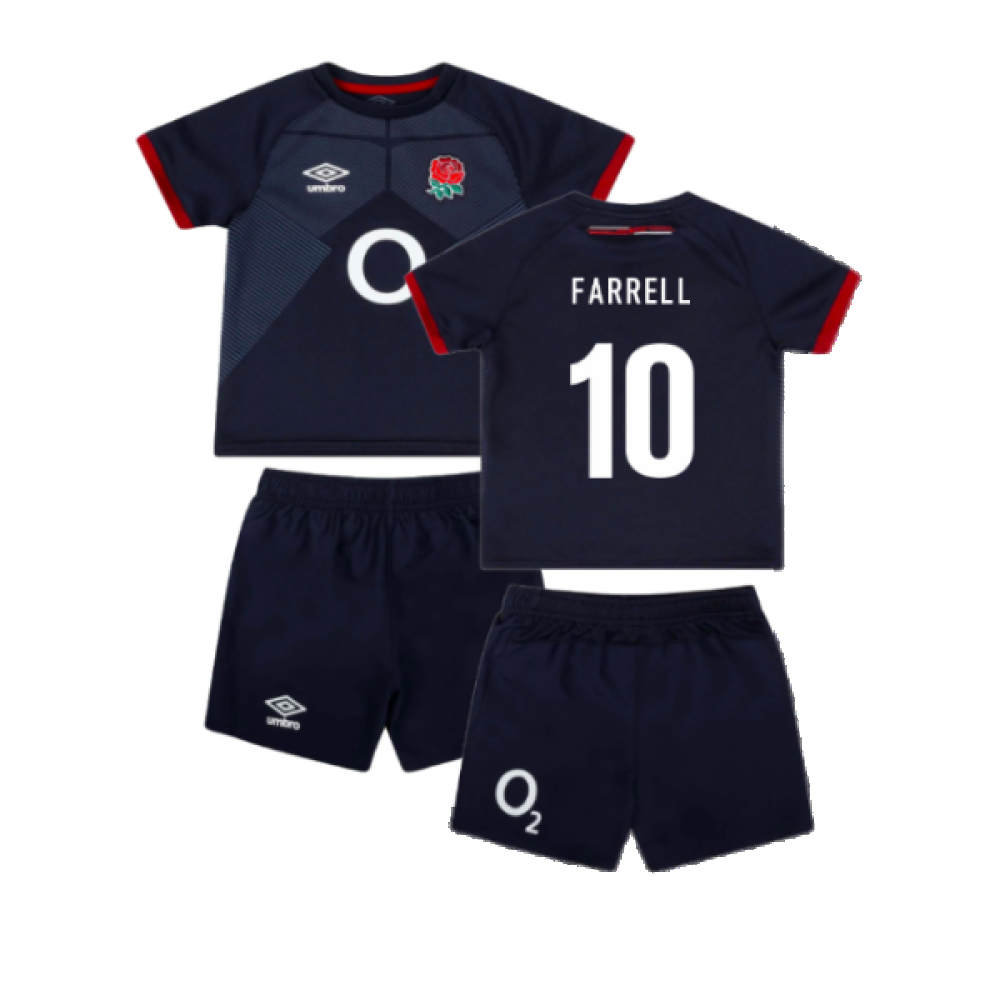 2023-2024 England Rugby Alternate Replica Infant Kit (Farrell 10) Product - Hero Shirts Umbro   