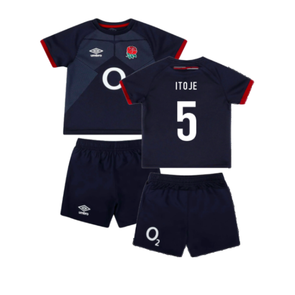 2023-2024 England Rugby Alternate Replica Infant Kit (Itoje 5) Product - Hero Shirts Umbro   