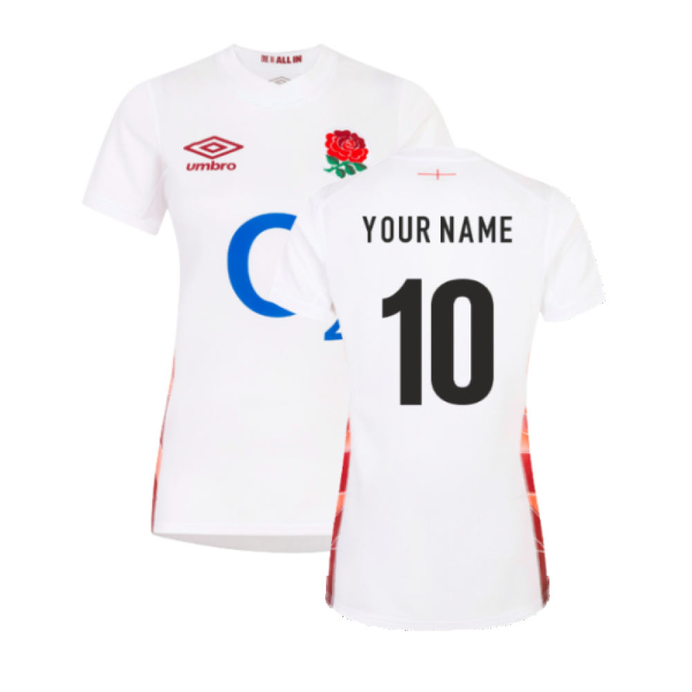 2023-2024 England Rugby Red Roses Rugby Jersey (Ladies) (Your Name) Product - Hero Shirts Umbro   