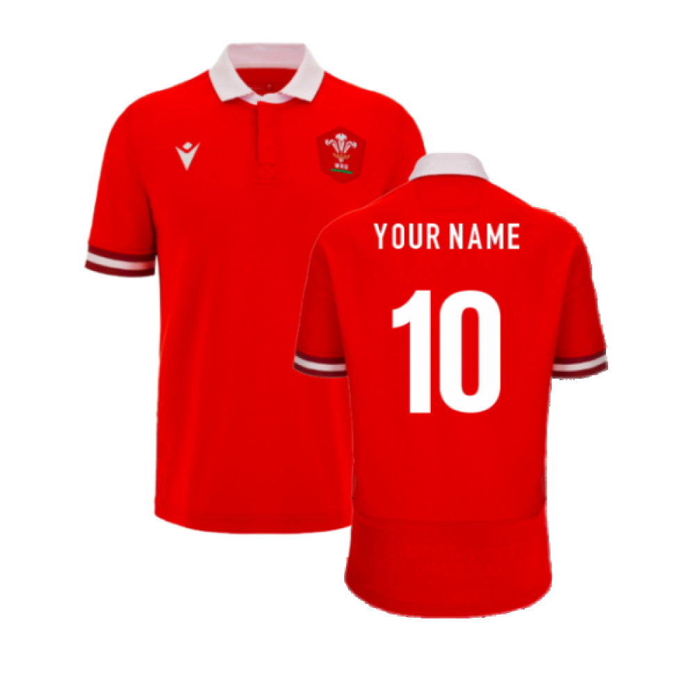 2023-2024 Wales Rugby Home Cotton Shirt (Your Name) Product - Hero Shirts Macron   